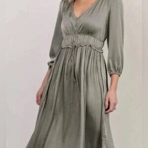 Gabriella Satin Midi Dress | Eucalyptus - XL